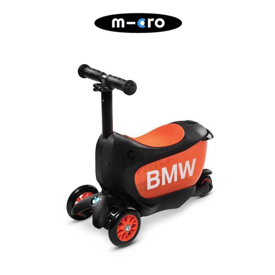 Micro BMW Mini2Go Kids Scooter - Black/Orange (3-5yrs)