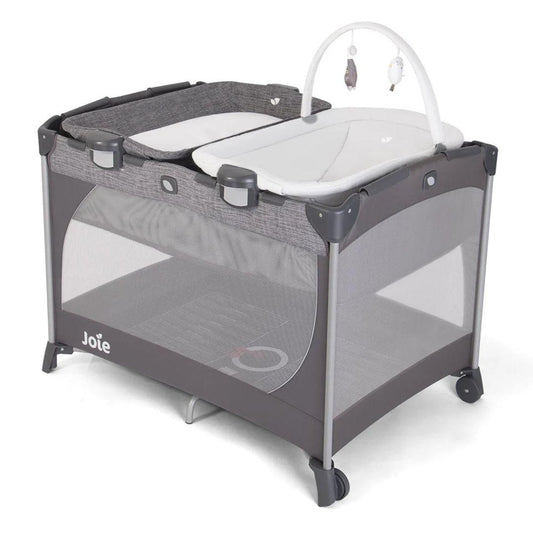 Joie Commuter Change and Snooze Travel Cot - Linen Gray ( Birth to 15kg )