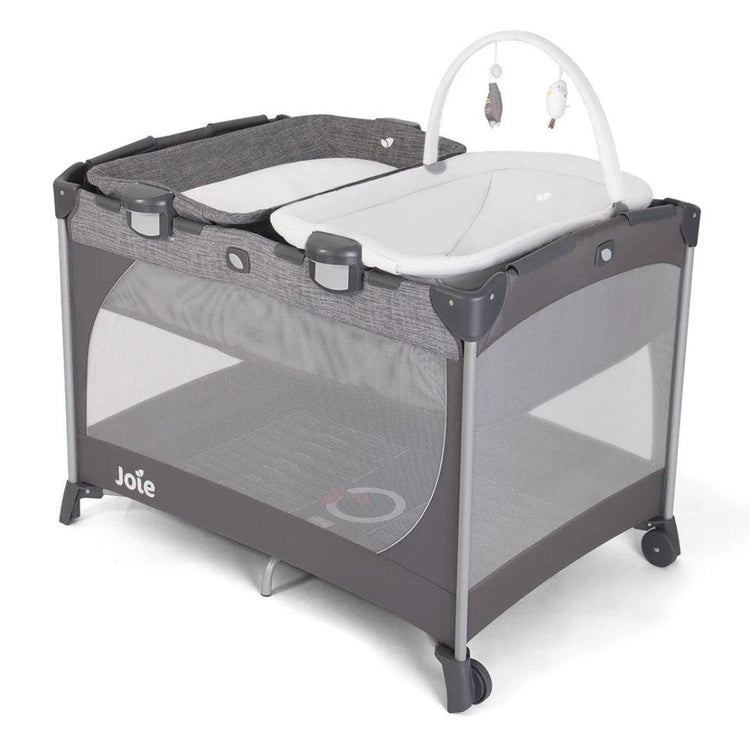Joie Commuter Change and Snooze Travel Cot - Linen Gray ( Birth to 15kg )