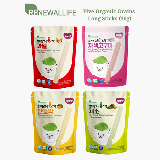 Renewallife DdoDdoMam Five Organic Grains Long Sticks (8m+) (30g)