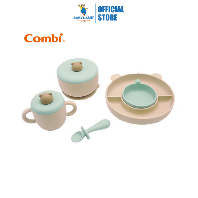 Combi Silicone Bear Tableware Gift Set (6m+)