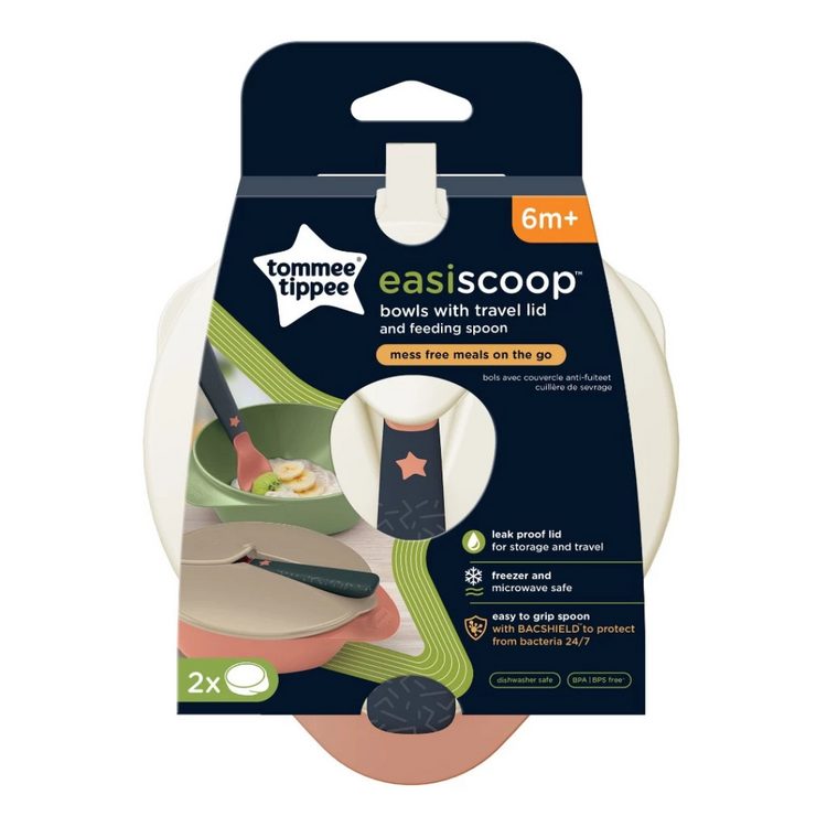 Tommee Tippee Easy Scoop Bowl With Travel Lid & Feeding Spoon