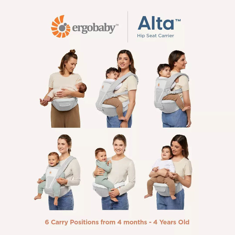 Ergobaby Alta Hipseat Carrier All over, SoftFlex ™Mesh for #1 Airflow Ergonomic Wide cushioned Hipseat 4-48 months