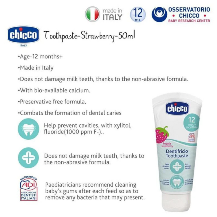 Chicco Baby Toothpaste With Fluoride - 50ml