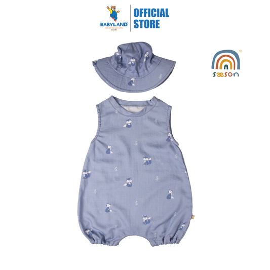 Saeson TENCEL Basic Jumpsuit Set - Blue White Fox