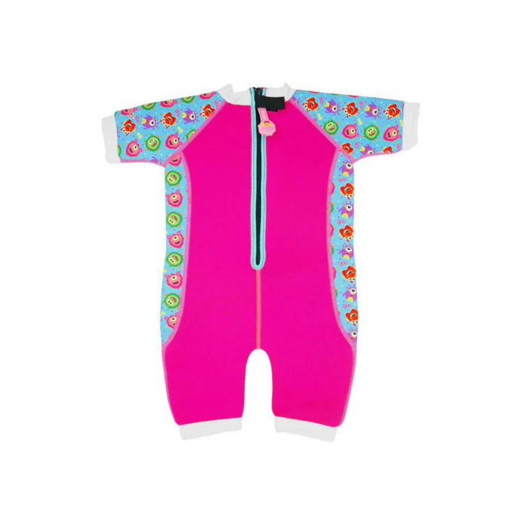 Cheekaaboo Warmiebabes Baby & Toddler Thermal Swimsuit UPF50+ Pink Monster