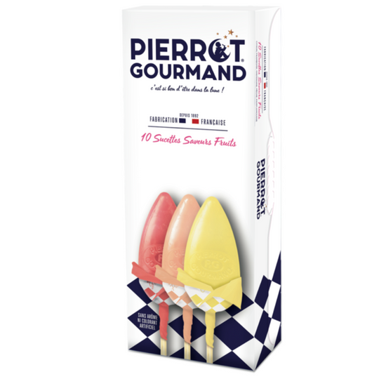 Pierrot Gourmand 10s Caramel/Fruit Lollipops 130g