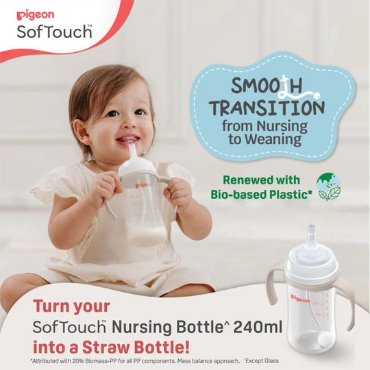 Pigeon Softouch BPP Step Up Straw Bottle Set (6m+)