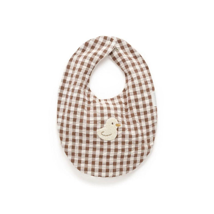 Purebaby Organic Milk Choc Gingham Print Bib