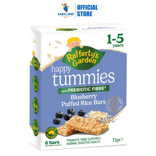 Rafferty's Garden Happy Tummies Blueberry Puffed Rice Bars 72g | Suitable for 1-5 years