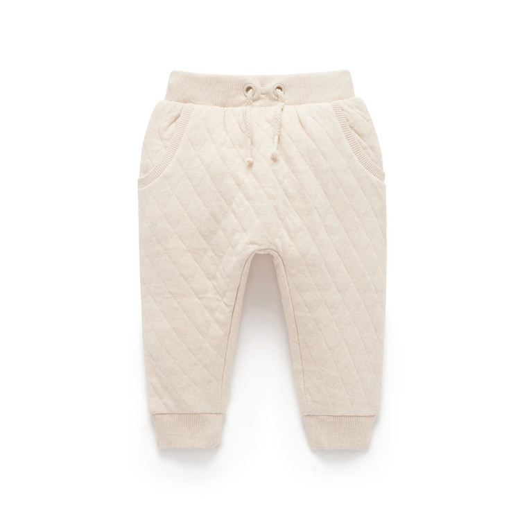 Purebaby Organic Quilted Track Pants - Wheat Melange