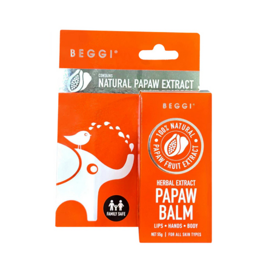 BEGGI Papaw Balm Natural Papaya Extract Moisturizer Lip Hands Body (55g)