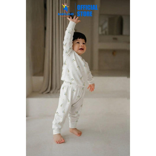 Hamako Tencel Micromodal Kids Long Set - Aqua Goose