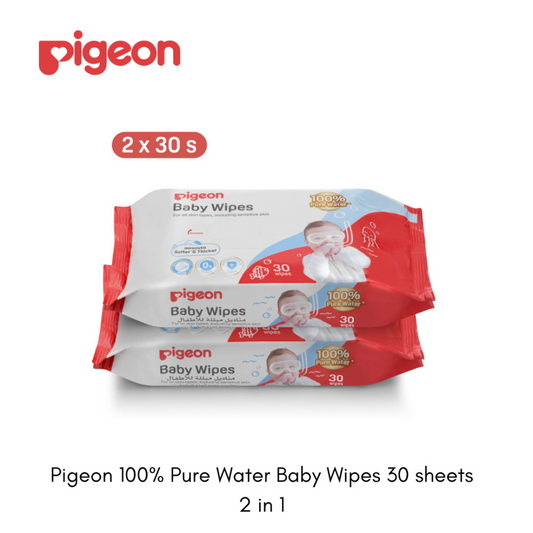 Pigeon 100% Pure Water Baby Wipes (2 x 30wipes)