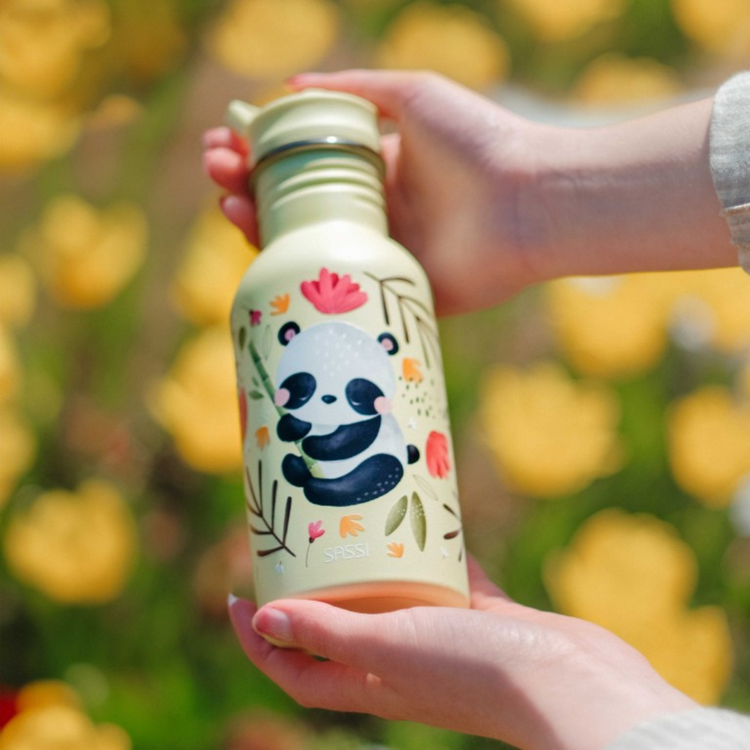 Sassi Stainless Steel Bottle 500ml - Panda