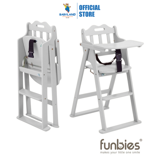 Funbies MI01 Foldable Baby Highchair - Light Grey