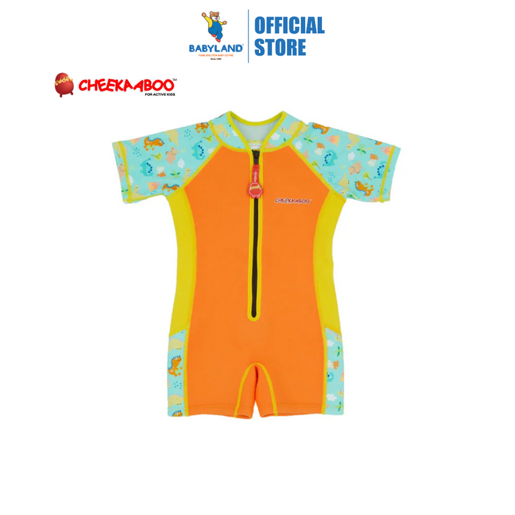 Cheekaaboo Wobbie Toddler Thermal Swimsuit UPF50+ Orange Dino