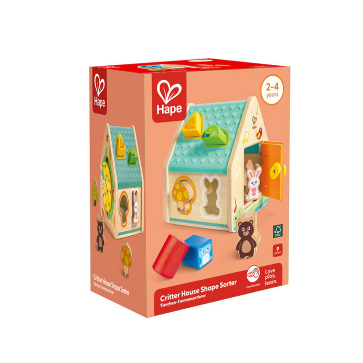 Hape 0515 Critter House Shape Sorter Suitable for Age 2-4 years