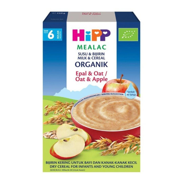 Hipp Mealac Organic Milk & Cereal 250g - Oat & Apple (For Babies from 6 months onwards)