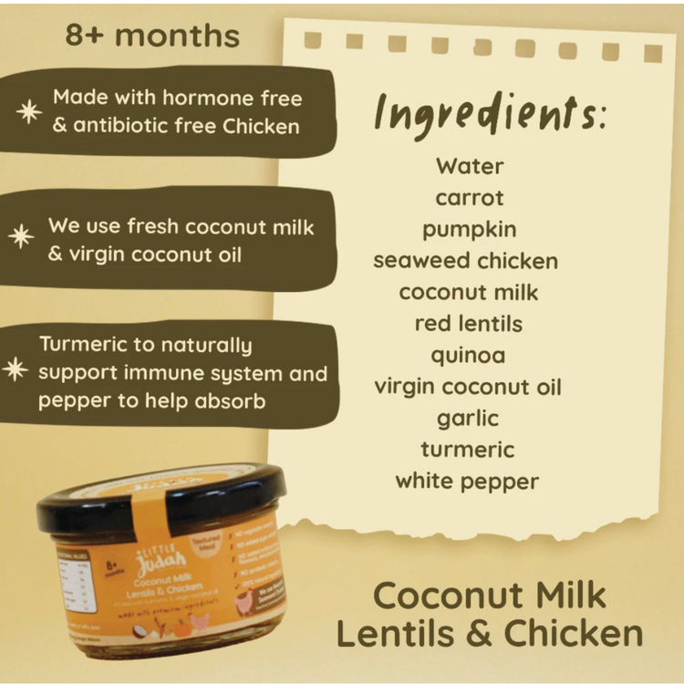 Little Judah Coconut Milk, Lentils & Chicken 130g