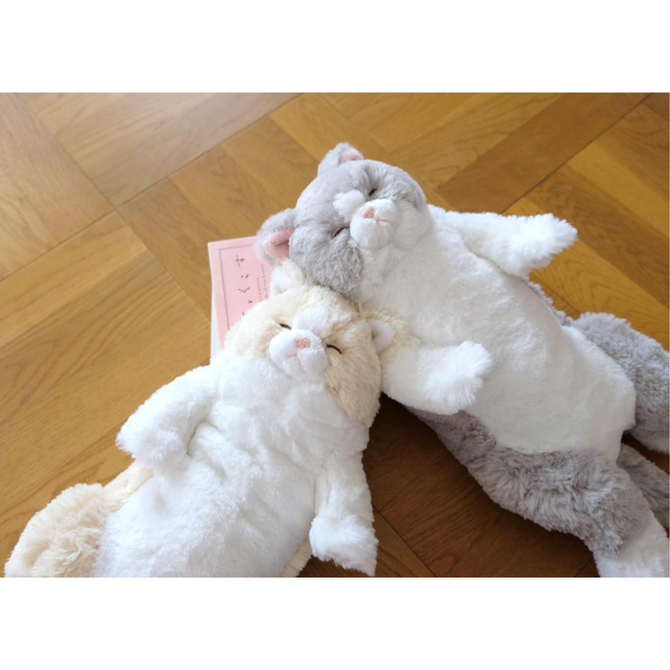 Sunlemon 6462 Grey - Lying Cat Sleeping Face Stuffed Toy M