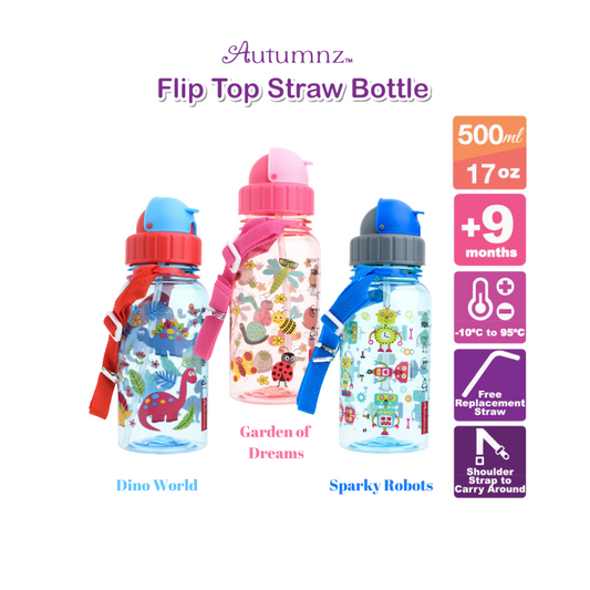 Autumnz Flip Top Straw Bottle - 500ml (9m+)