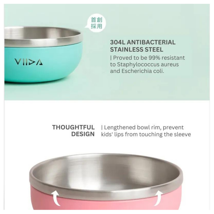 Viida Soufflé Antibacterial Stainless Steel Bowl