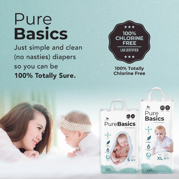 Applecrumby PureBasics Tape Diapers (Mega, 2 Packs)