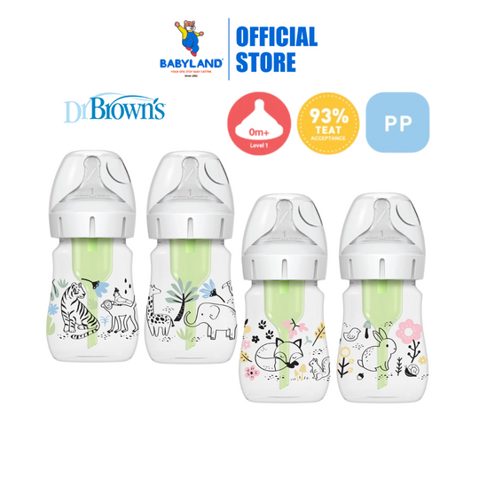 Dr Brown's Options+ PP Wide-Neck Bottle with Level 1 Teat (150mL)(2-Pack)