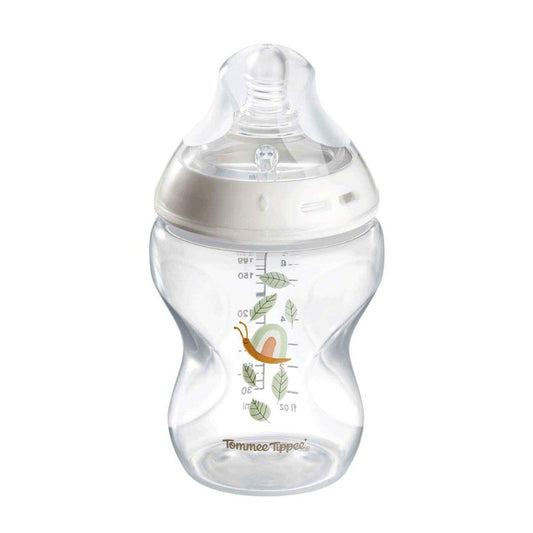 Tommee Tippee Natural Start PP Decorated Bottle 260ml - Snail – BPA-free, Soft Silicone Teat, Anti-Colic Valve