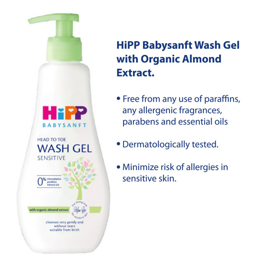 HiPP Babysanft Wash Gel With Organic Almond Extract (400ml)