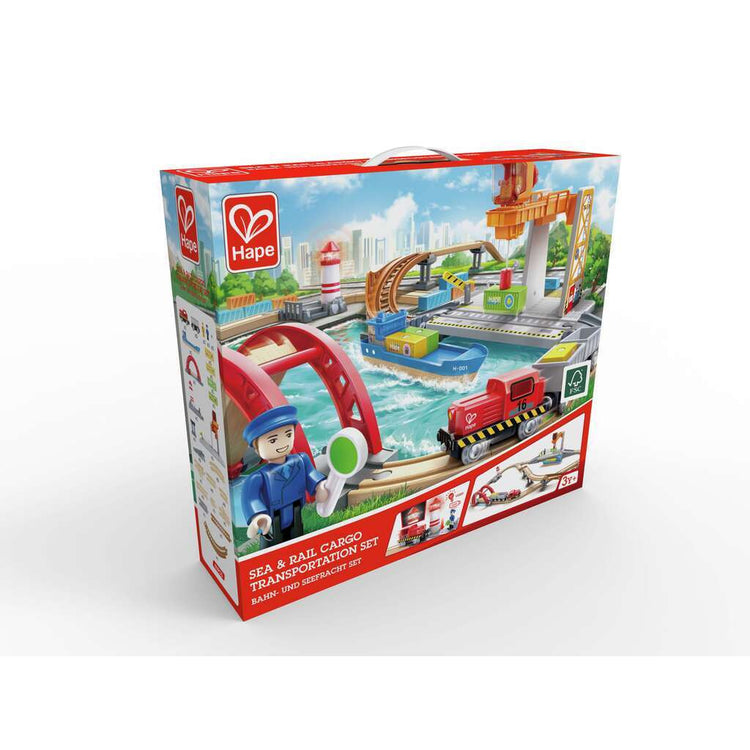 Hape 3790 Sea & Rail Cargo Transport Set (3y+)