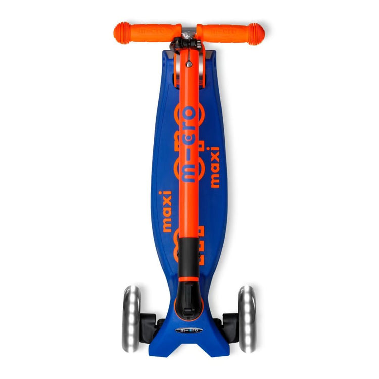 Micro 227 Maxi Deluxe Foldable Neon LED Scooter - Blaze Orange (5-12 Years)