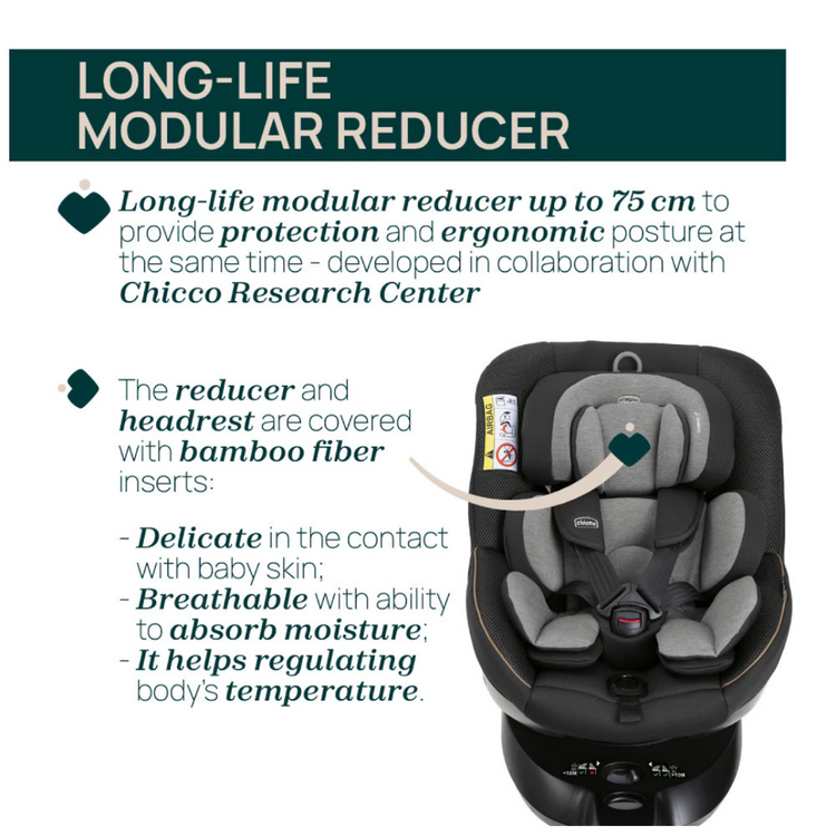 Chicco Seat105 I-size Baby Car Seat - Posh Black | Newborn till 105cm (approx. 4 years old).