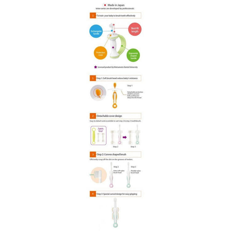 Combi Baby Teteo Baby Toothbrush Step 2 (9m+)