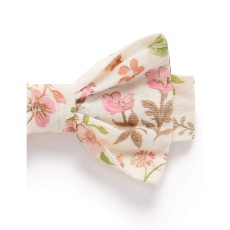 Purebaby Organic Bow Headband Dune Flowers