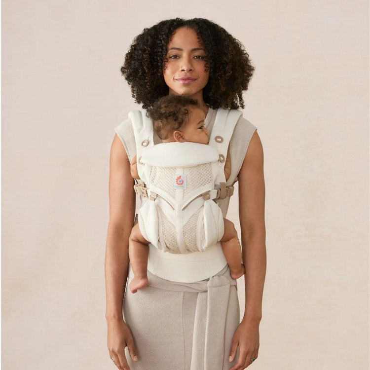 Ergobaby Omni Classic Mesh Baby Carrier - Luminous Ivory | Newborn ready 4 positions Ergonomic Air Flow Lumbar Support