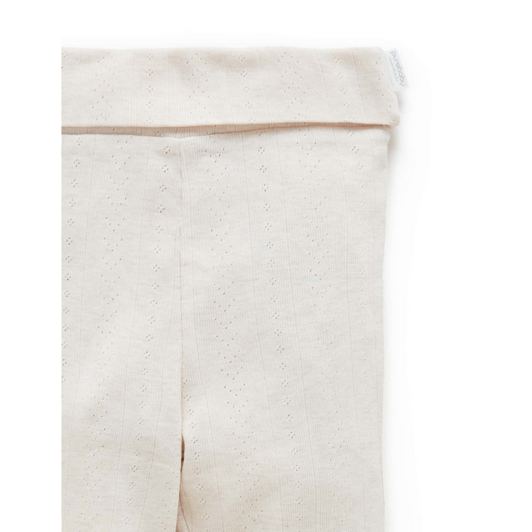 Purebaby Organic Footed Leggings - Wheat Melange Pointelle