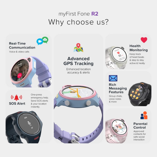 NEW SMARTWATCH myFirst Fone R2 4G Watch Phone for Kids with Voice Video Call GPS Tracking Messaging Gift Idea for Kids