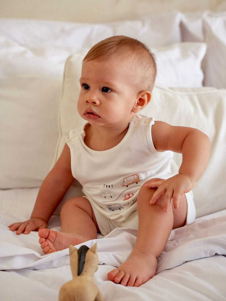 Joey&Mom Sleeveless Bamboo Romper (6-12m)