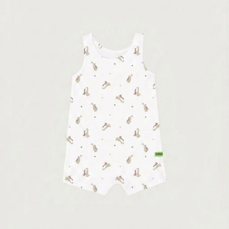 Hamako Tencel Baby Kids Sleeveless Romper - Rose Goose