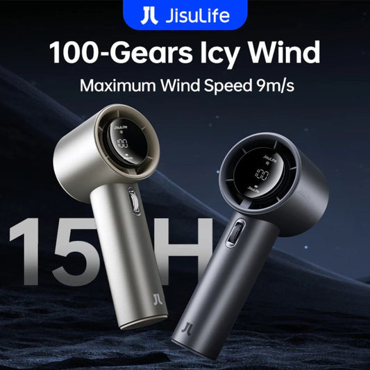 JisuLife Handheld Fan Pro1S (5000mAh) | 100 Speed | Turbo Strong Wind | Fast Charge | Alloy Body | Portable