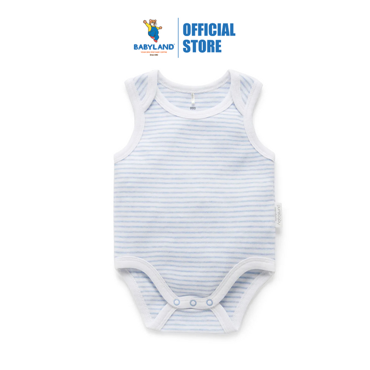 Purebaby Organic Singlet Bodysuit Unisex - Pale Blue Melange Stripe