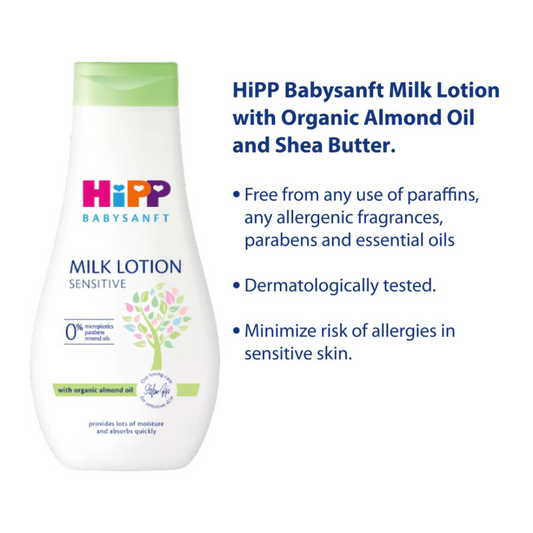 HiPP Babysanft Milk Lotion With Organic Almond Oil and Shea Butter (350ml)