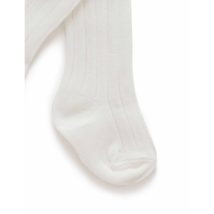 Purebaby Organic Rib Tights Vanilla Print