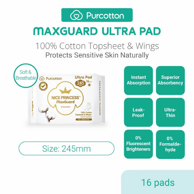 Purcotton Nice Princess MaxGuard Ultra Pad 245mm (16Pads)