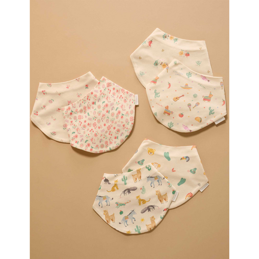 Purebaby Organic 2 Pack Dribble Bib - Pinata Print