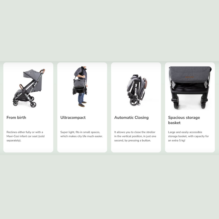 Maxi-Cosi Eva² Luxe Stroller - Twillic Grey (2 Years Warranty)