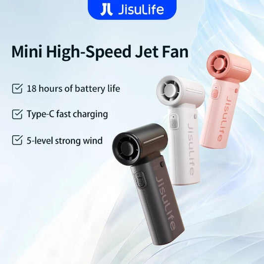 JisuLife Handheld Fan Life9 (5000mAh) 22H | 5 Gears | Fast Charge | Strong Wind | Lightweight | Portable