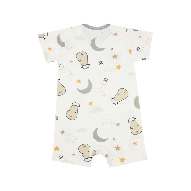 Baa Baa Sheepz Romper Short Sleeve Goodnight Baa Baa White